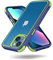 MobNano Cover Compatibile con iPhone 13/14, Sottile Antiurto AntiGraffio, Protettiva Custodia Compatibile con iPhone 13/14-6.1 Pollici - Blu/Verde