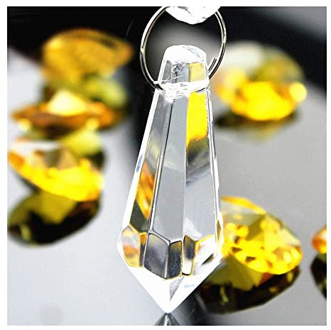 SIGOEC Kronleuchter Prismen Kristall 37mm Kristall Glas Kronleuchter Eiszapfen Prim Tropfen Für Hochzeit Home Und Diy Handwerk Schmuck Dekoration