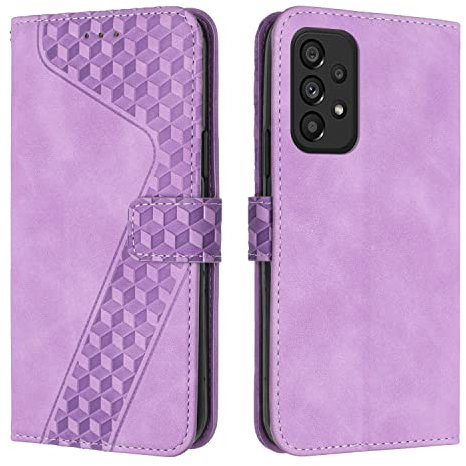 OKZone Kompatibel mit Samsung Galaxy A23 4G/5G/M13 4G/M23/F23 5G Hülle, PU Leder Handyhülle Tasche Wallet Schutzhülle Flip Cover Klappbar Brieftasche Etui mit Magnet TPU Lederhülle (Violett)