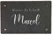 LAUBLUST Plaque de porte personnalisée - Texte & 7 polices de votre choix - Plaque maison avec nom de famille - env. 30x20cm, 4 supports muraux en inox