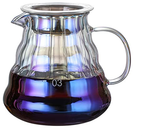 AVFORA Sostituzione della caffettiera Teiera in Vetro Trasparente a Caldo Trasparente Teiera in Vetro Teiera a Fiore Teiera Termica Riutilizzabile Teiere