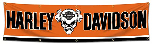 Kasflag Motorrad-Fans, Banner, Flagge, Davidson-Flagge, Wandteppich, 6 x 2,4 m, strapazierfähiges 150D-Polyester, Messingösen