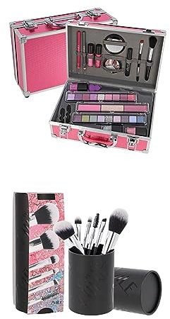 Bundle bestehend aus ZMILE Cosmetics Kosmetik-Koffer 'Merry Berry' - Vegane Kosmetik und ZMILE Cosmetics Geschenkbox 'YOUR UTENSILO' Brushes - Pinselset 6teilig - vegane Kosmetikpinsel