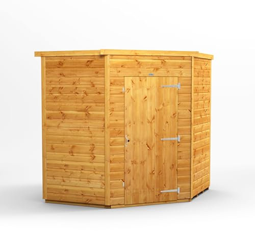 Powersheds 5-eckiges Gartenhaus mit Doppeltür, aus 12 mm extra dickem Holz & gehärtetem Glas, für Lagerungs- & Outdoor-Bedürfnisse (1.8 x 1.8m)