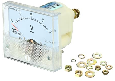 YOKIVE Analog Paneel Voltmeter 85L1 AC 0-20V Volt Meter Spurweite Ideal für Schaltkreistest Messgeräte (Weiß Rechteck)