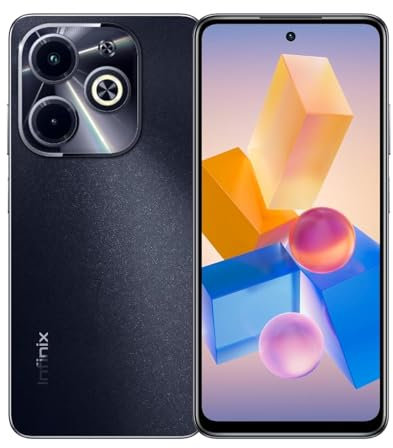 Infinix Hot 40i (RAM: 4+4GB, ROM: 128GB), pantalla HD+ de 6.6 pulgadas, cámara trasera dual AI de 50 MP, cámara frontal transparente de 32 MP, batería de 5000 mAh con carga rápida de 18 W, color negro