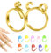 Irikdescia 2 Stück Geflochtener Strickring, Verstellbarer Häkelring für Finger, mit 10 Zufällig Verschlussmaschenmarkierungen, Einzel- und Doppelringe, für Stricken, Basteln (Gold)