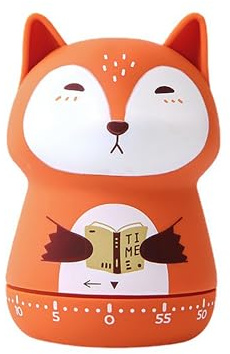 ED-Lumos Küchen-Timer Eieruhr Präziser Koch und Backtimer Kochen leicht gemacht Manuell einstellbar 60 Minuten Ohne Batterie Tierisches Orange Fuchs Design