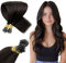 Hetto Nano Hair Extensions Real Human Hair Brown Remy Straight Darkest Brown Nano Beads Hair Extensions Invisible Ring 50s 50g 14 Inch #2