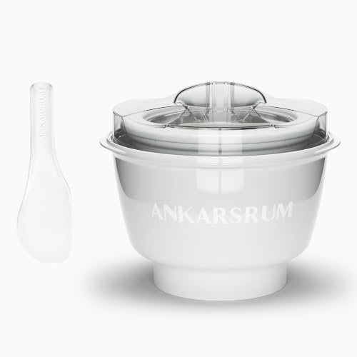 Ankarsrum Ice Cream Maker + Spatel | Speiseeismaschine Zubehör für Assistent Original N1–N30, Eis, Sorbet & Frozen Yogurt selbst machen