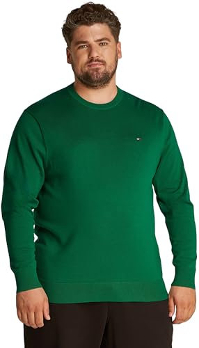 Tommy Hilfiger Herren Pullover Essential Cotton Rundhalsausschnitt, Grün (Nouveau Green), 4XL