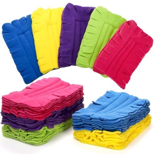 WRINGKIT Lot de 15 recharges réutilisables en polaire à 360 °, compatibles avec le plumeau à main Swiffer, pour nettoyer le plafond, les ventilateurs, les fenêtres et le sol de la cuisine