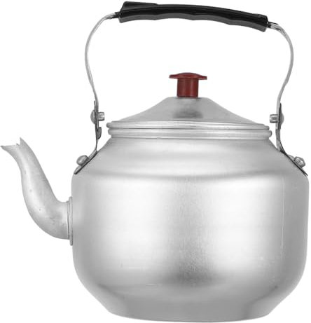 Amosfun Tetera De Aluminio Con Tapa Y Asa, Hervidor De Agua Para Té Y Café, Ideal Para Hogar Y Exterior, 1 Litro, Color Plata