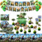 Dino geburtstag deko,Dinosaurier kindergeburtstag deko,83Pcs Dino Gebutstag party geschirr set,Partygeschirr Kinder geburtstagdeko,Dino party ballon、Banner、Tischdecke .