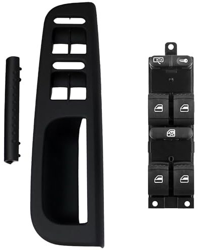 Cache Revêtement AVEC Platine Noire de Lève Vitre Avant Gauche Côté Conducteur équivalent à 1J4959857D 3B1867171E 1J4959857