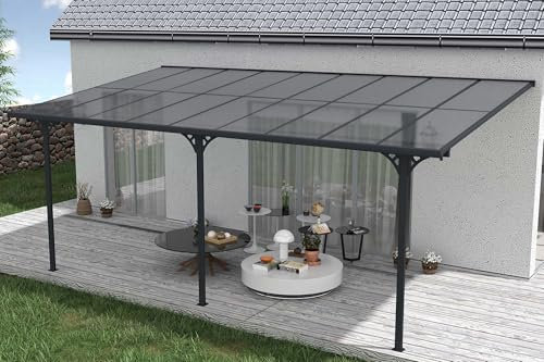 Cazeboo Terrassenüberdachung Carport KLEO 550L300 Aluminium Grau