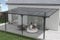 Cazeboo Pergola/Carport Aluminium, Abri de Voiture KLEO, 550 x 300 cm, Gris, Pergola adossée, 16,5m², Toit Polycarbonate