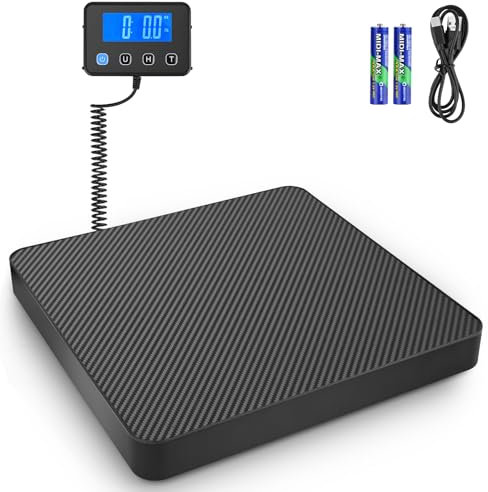 Apritsce Paketwaage, 40g-200kg Hochpräzise Digitale Plattformwaage, Postwaage mit Hold und Tara-Funktion für Pakete Lager Gepäck, Externes LCD Display