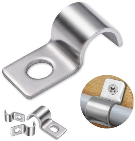 40 Pezzi Morsetto per Tubi: M20 Fermacavi in Acciaio, 20mm U-Fascette Stringitubo Acciaio Inox, Morsetti per Tubi, Collari per Tubi, U-Fascette Metalliche Stringitubo, Fermacavo unico foro Morsetti