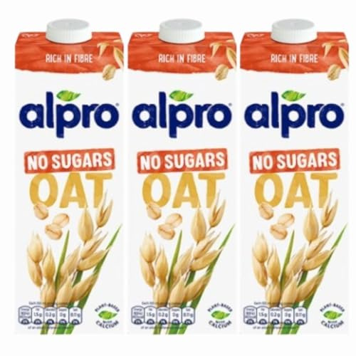 Unsweetened Oat Milk 1L x 3 Compatible with Alpro Long Life Plant Based Drink with Welari Thank You Card | (3 Pack)