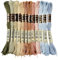 CABODYALS 12 Strang 96 m Grau Cross Stitch Stickgarn Buntes Anchor Kreuzstichgarn 6 Fädig Farbverlauf Freundschaftsarmband Faden Garn Zum Herstellen von Schmuck Armbändern Stricken Nähen Bastelbedarf