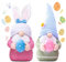 QINQINZIJIN Osterdeko Wichtel, Ostern Wichtel, 2 Stück Handgemachte Plüsch Puppen Ostern Zwerg mit Eiern, GNOME Bunny Gesichtslose Puppe für Kinder Frauen Männer Geschenk Frühlingsdeko