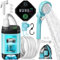 AUTOPkio Campingdusche Tragbare, Camping Dusche Akku mit Pumpe und Smart Display, 4500mAh Mobile Dusche Outdoor Set mit Duschkopf für Wandern Autowaschen Haustier Garten (Blau)