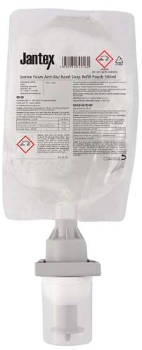 Jantex Foam Anti-Bac Hand Soap Refill Pouch, 500ml