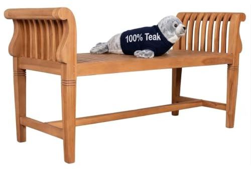 MR. DEKO Gartenbank 2-Sitzer Wigan 130cm Balkon Sitzbank-wetterfest | Holz Bank ohne Rückenlehne