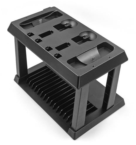 Space Saving Game Console Organiser Rack with Charging Capabilities for Gamepad Charging Dock Base