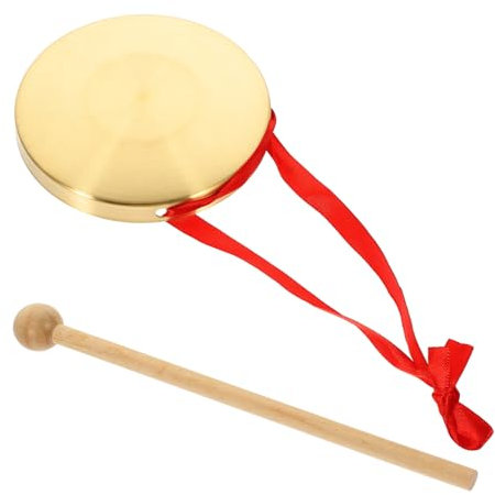 VINTORKY 1 Satz Gong aus Kupfer Handgong Musikinstrument für Feste und Partys mit Aufhängeschnur Ergonomischem Hammer und Klaren Klanglinien