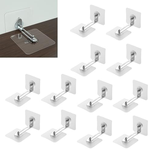 12 Paare Kippsicherung Möbel Set, Möbel Wandanker Ohne Bohren | Kippschutz Möbelanker Wandbefestigung Abnehmbar Anti Kipp Halter für Schrank Regal Kommode Belastbarkeit Haustiere