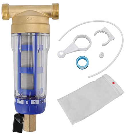 ANGGREK Ganzhaus Spin-Down Sediment Wasserfilter 40-60um Vorfilter mit Feinem Kupferkopf 316 Edelstahlgewebe für Wasserheizungen Waschmaschinen