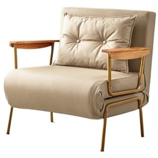 GLigeT Tragbar Schlafsofa mit verstellbarem Kunstleder for den Heimgebrauch, geeignet for Wohnzimmer und Büros(Beige,80cm)