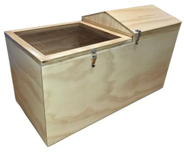 Terrario Tartarughe Terra da Esterno, adatto al Letargo, Casetta per Tartarughe di Terra in Legno d'Abete Fenolico con Vernice Protettiva