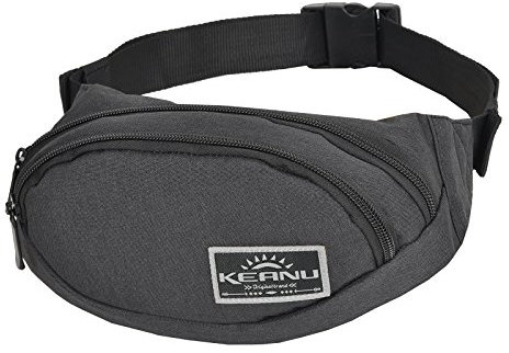 Bauchtasche Gürteltasche Herren Damen mit Smartphone Fach Wertfach Joggen Gassibag Freizeittasche Festival Fitness Hüfttasche Motorradtasche EBike Bag Reise Sport Tasche 900200 Schwarz Anthrazit