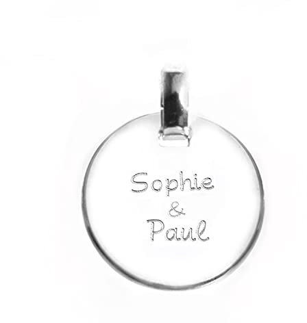 Personalisierter Runder Anhänger aus 925 Sterling Silber – 16 mm Gravurplatte mit individueller Gravur