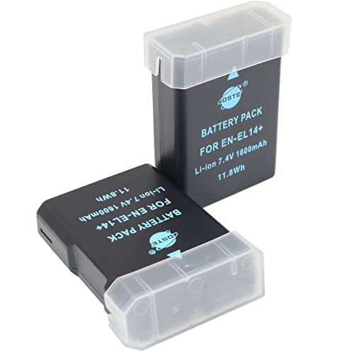 DSTE EN-EL14 Batteria di ricambio (2 pacchetti) per Nikon D3100 D3200 D3400 D3500 D5100 D5200 D5300 Coolpix P7000 P7100 P7700