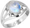 Jeweloporium Weiß Real Mondstein 925 Sterling Silber Ringe für Damen mit Stein Handgefertigt Silber Ringe Größe 59(18.8) Engagement Geschenk Cocktail Schmuck