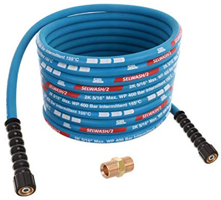 TECHKAR Hochdruckreiniger-Schlauchrohr – Kärcher Verlängerungsschlauch Ersatz – 400bar DN8 Profi M22x1,5 Hochdruckschlauch kompatibel mit Kärcher HD HDS – Blau – 30 m Schlauch