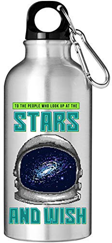 Wish of The Stars Astronaut Helmet Pixel Art Frasco de Botella de Agua turístico