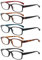 5 Pack Lesebrille Herren Damen,Hochwertig Federscharniere Brillen Komfortabel Rechteckig Super Lesehilfe fur Manner und Frauen (5 Farbe Mischen, 2.0)