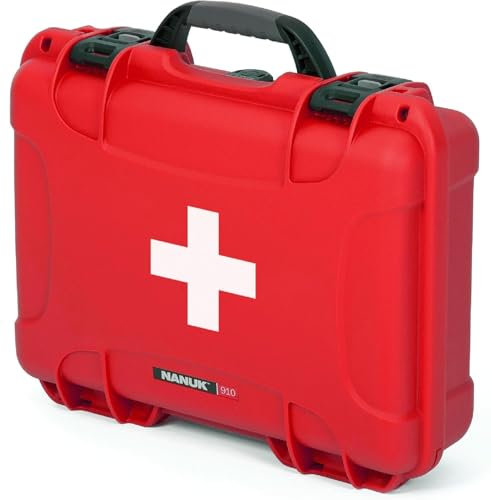 'NANUK 910 Waterproof First Aid Prepper Survival Gear Dust and Impact Resistant Case - Empty - Red, 910-FSA9