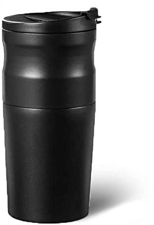 AWANG Stainless Steel Electric Coffees Grinder, Portable Brewing Coffee Cup Travel Coffee Mug, USB Recharge Adjustable Coffee Bean Grinder, Filter Coffee Brewing Cup for Car Office Outdoors (Black)