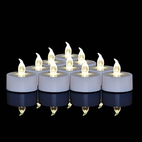 Eloer Tea Lights Flameless Candles, 100 Pack Warm White Battery Operated Flickering Candles 200+ Hours Ideal for Home Decoration Outdoor Wedding Parties