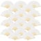 FEPITO 20 Pieces White Handheld Paper Fan Paper Folding Fans with Bamboos for Wedding Gift, Party, Home
