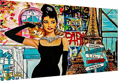 Magic Canvas Art Pop Art Leinwand Frauen Marken Leinwandbild 1- teilig Hochwertiger Kunstdruck Wandbilder – B8141, Größe: 40 x 30 cm
