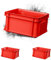 ARTECSIS Lot de 3 Caisses en plastique 29L - 41X34x24 cm - Rouge/Bac de rangement empilable
