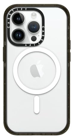 CASETiFY Impact iPhone 14 Pro Case [4X Military Grade Drop Tested / 8.2ft Drop Protection/Compatible with Magsafe] - Clear Black