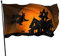 Halloween-Hexen auf Besen,Halloween-Dekorationen,Fahnen,Wohnheim-Dekoration,3x5 FT,Banner mit Ösen,Gartenfahne für drinnen und draußen